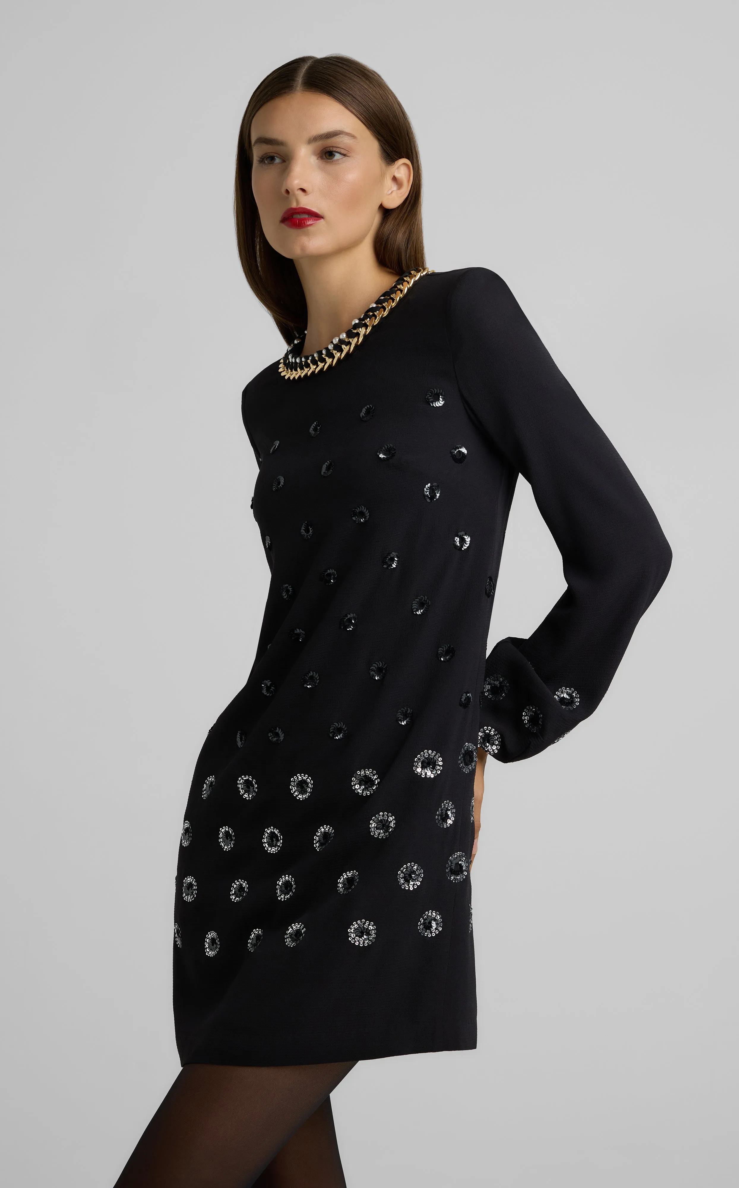 Embellished Polka Dot Dress