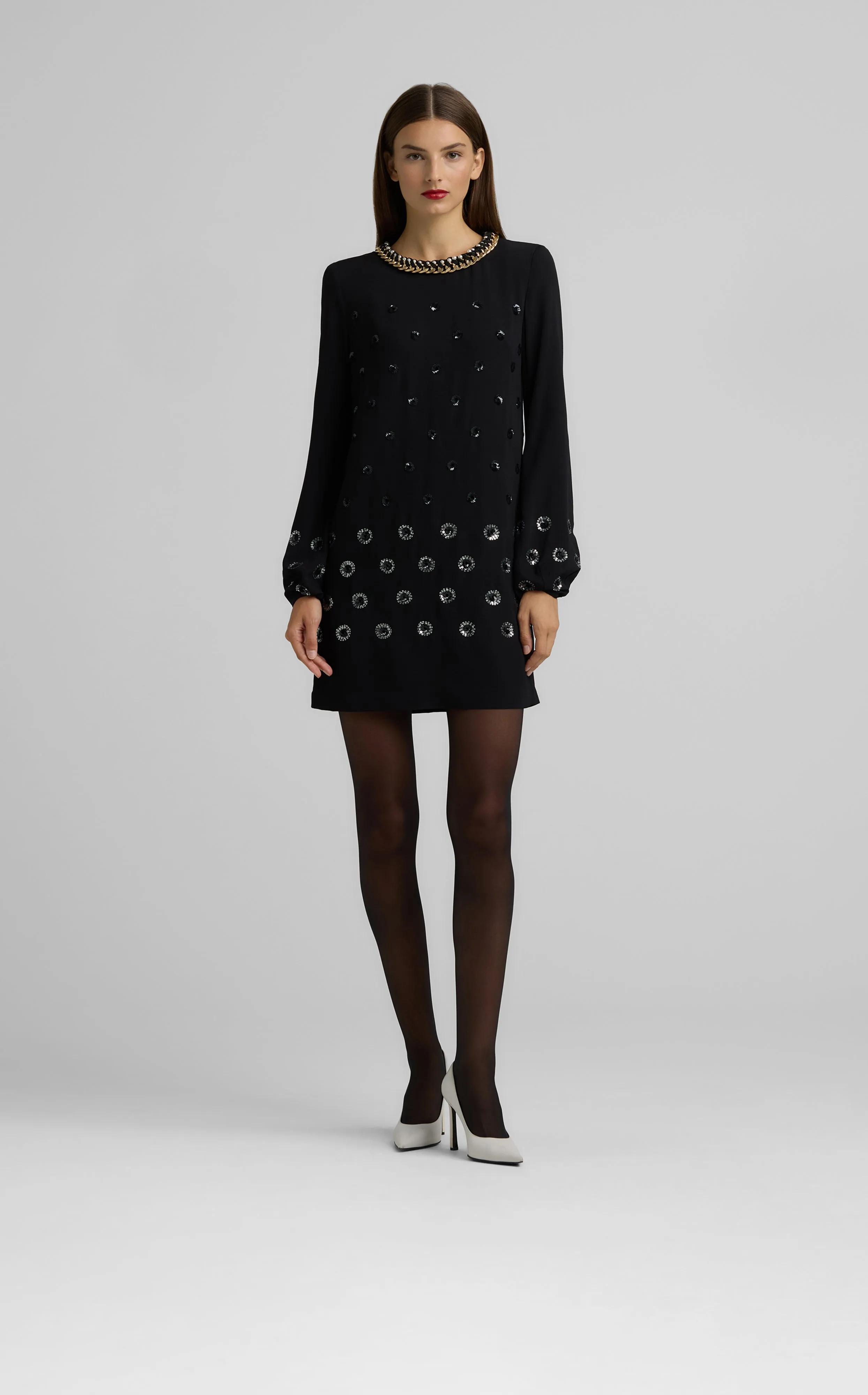 Embellished Polka Dot Dress