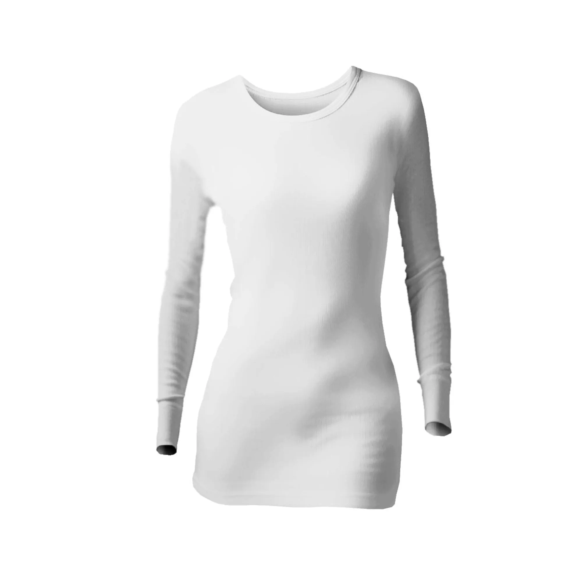 Ladies Thermal Long Sleeve Vest - White