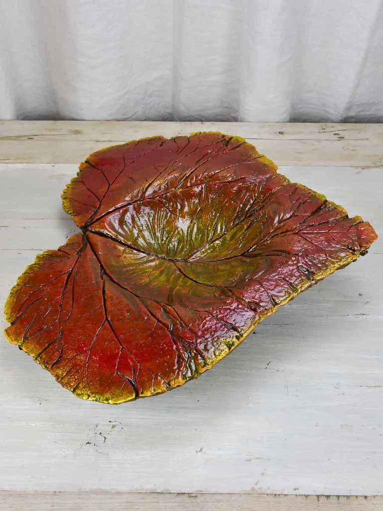 Large artisan made leaf bowl