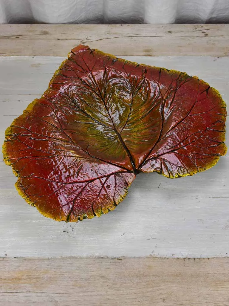 Large artisan made leaf bowl