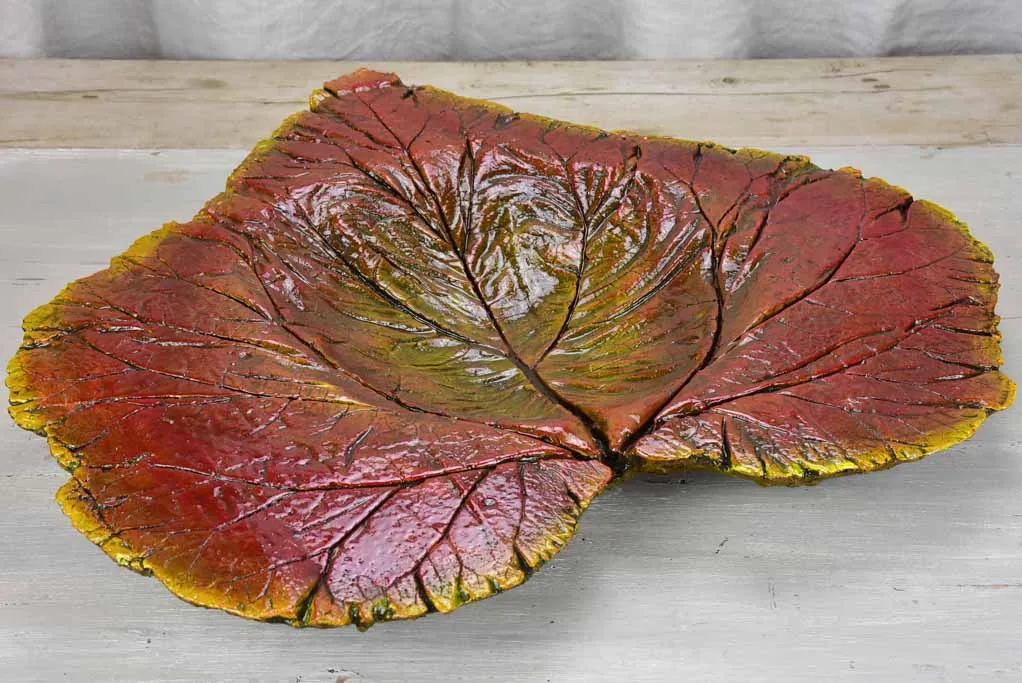 Large artisan made leaf bowl