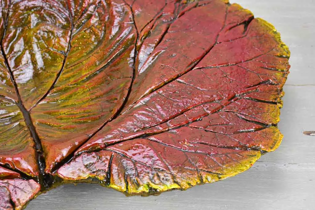 Large artisan made leaf bowl
